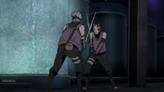 Kakashi battling Kinoe.