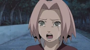 Sakura confesses her love to Sasuke while crying before he defects from Konoha.
