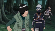 Kakashi being saved by Gai on his mission.