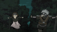 Kakashi and Rin being chase by Hidden Mist ninja