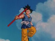 Goku with his power Pole.