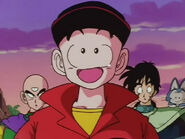 Kuririn is happy to see Goku again.