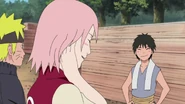 Sakura blushes after Inari tells her that she has gotten more prettier.