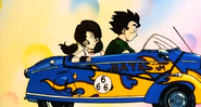 Videl with Gohan in a car