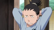 Shikamaru becomes annoy about Choji's love for snacks.
