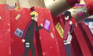 Boruto talking to Sarada about teamwork.