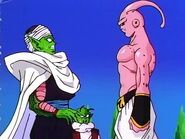 Piccolo nervously fearful to Super Buu