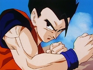 Gohan with his unlock potential maximum powers to fight Super Buu