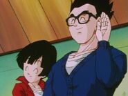 Gohan wishing Pan good luck