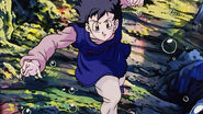 Videl fighting monster underwater