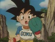 Goku Jr. about to catch the ball