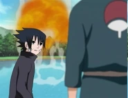 Sasuke's reaction after he showed his father that he mastered the technique.