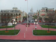 View of Main Street, U.S.A. from the train station.