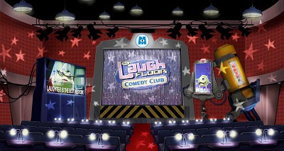 The Laugh Floor at the end of Monsters, Inc.  Pixar, Pixar movies, Monsters  inc university