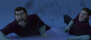 Erik and Francis noticing Elsa inside her palace.