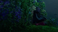 When she doesn't hear a response, Gothel uses the secret back passageway to enter the tower.