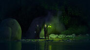 The Stabbingtons watching Flynn/Eugene and Rapunzel having a romantic moment during the kingdom's lantern festival.