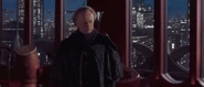 Palpatine pretending to be worried for Queen Amidala's safety.