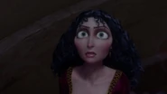 Gothel shocked when Rapunzel discovers she's the lost princess of Corona.