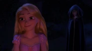 Later that night, Gothel spies on Rapunzel and Flynn/Eugene Fitzherbert, seeing the two forming a bond.