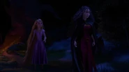 Gothel hearing Rapunzel refusing to return to the tower due to her falling in love with Eugene.
