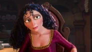 Gothel relenting when Rapunzel says the paint is better than seeing the floating lights.