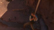 The Stabbingtons getting ready to kill Flynn when he swings down, using Rapunzel's hair.