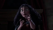 "NO!"- Gothel horrified to see Rapunzel's magical hair being cut by Eugene to save Rapunzel from Gothel.