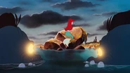 Flotsam and Jetsam watching Ariel where their mistress discovers the mermaid has fallen in love with a human prince named Eric.