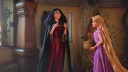 Gothel being given some food for her journey.