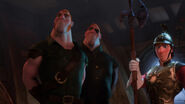 The Stabbingtons watching the guards enter the tunnel to pursue Flynn.