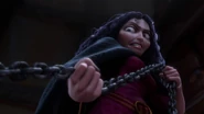 Gothel enraged to hear and see Rapunzel defy against her.