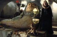 Jabba with Bib Fortuna and his Salacious Crumb.