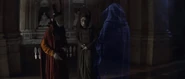 Sidious contacting Gunray and Haako, telling them he's sending his apprentice to watch over them.