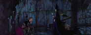 Diablo watching Maleficent talk to Prince Phillip.