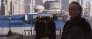 Senator Palpatine awaits the Queen's arrival on Coruscant.