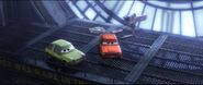 Acer and Grem telling Mater that the Lemons want him to watch his best friend, Lightning McQueen die.