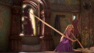 Gothel entering the tower through its window
