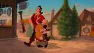 Gaston and LeFou having returned from a hunting trip.