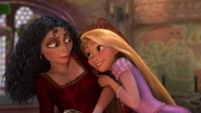 Gothel being told by a joyful Rapunzel that tomorrow is her birthday.