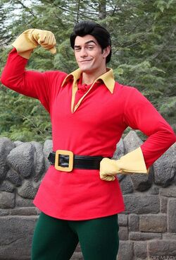 Gaston at Disney parks in wintertime