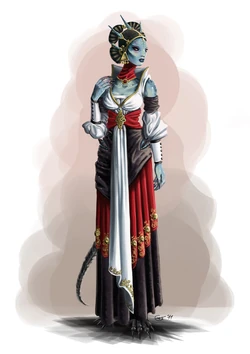 Concept art of Lizard princess Camilla from Divinity: Dragon Commander website