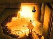 Location of button to get out of Carlin's Room