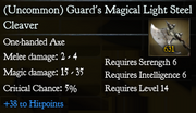 Guard's Magical Light Steel Cleaver