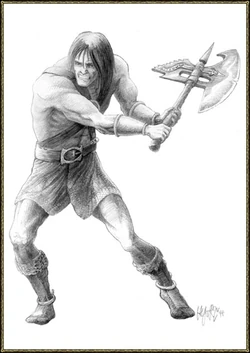 Concept art of human warrior from Divine Divinity