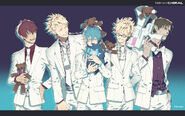 Akushima junto a Aoba, Mizuki, Virus y Trip en el especial de White Day.