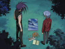 Episode 24 Dark and Satoshi in front of the snow painting