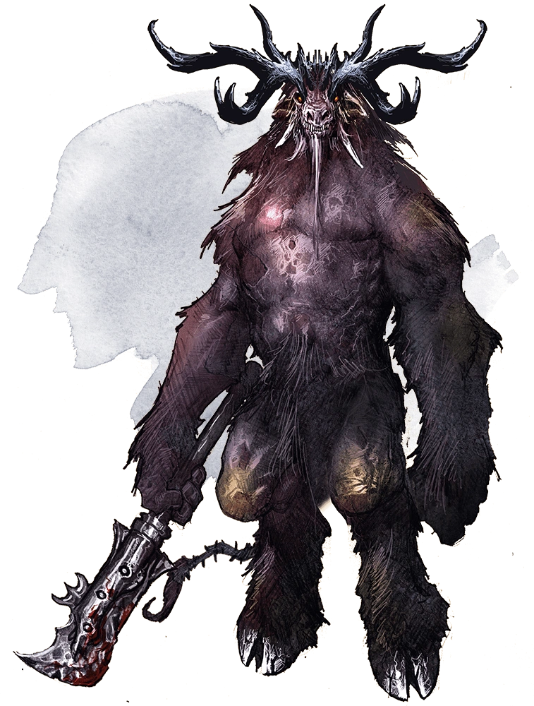 阵营al:混乱邪恶ce;     信徒阵营wal:混乱邪恶ce(牛头人minotaurs)