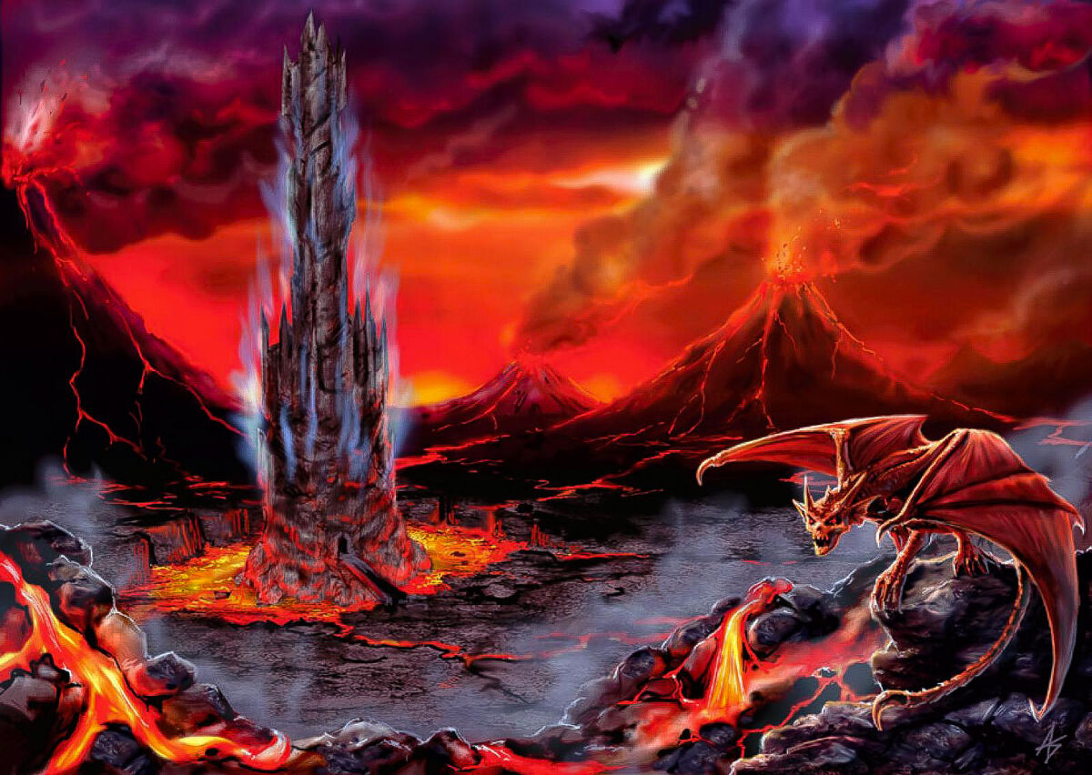 Баатор. Авернус баатор. Огненное царство. Вулканический ад. Горящая земля фэнтези.