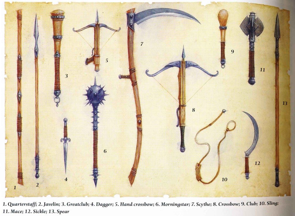 Simple melee deals weapons 5e